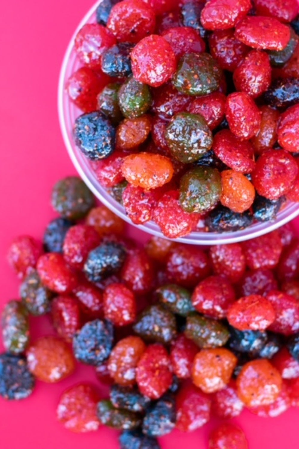 Chamoy gushers, tajín sugar